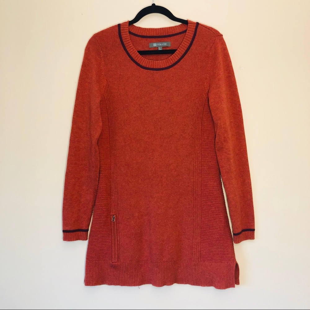 Title Nine | Wool Sweater Dress in Burnt Orange